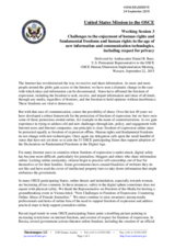 Statement delivered by Ambassador Daniel B. Baer