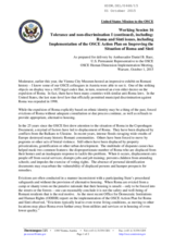 Statement. As prepared for delivery by Ambassador Daniel B. Baer, U.S. Permanent Representative to the OSCE