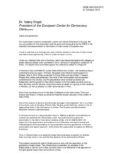 Statement about the situation with the hate crimes in Europe