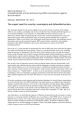 The urgent need for security, sovereignty and defensible borders