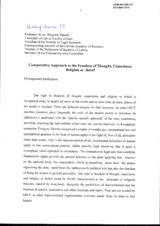 Comparative Approach to the Freedom of Thought, Conscience, Religion or Belief