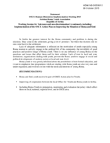 Statement and recommendations