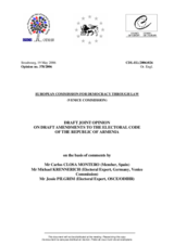 Armenia: Draft Joint Opinion on Draft Amendments to the Election Code Armenia: Draft Joint Opinion on Draft Amendments to the Election Code