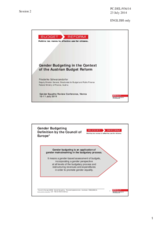 Presenation by Ms. Friederike Schwarzendorfer, Deputy Director General of the Budget Department, Ministry of Finance