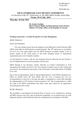 Statement by Ms. Karine Soudjian, Head of Human Rights and Humanitarian Issues Division, Ministry of Foreign Affairs