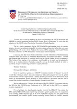 Statement by Amb. Dubravka Simonovic, Permanent Representative and CEDAW Committee Member