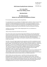 Statement by Mr. Pekka Haavisto, Minister for International Development