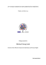 Closing remarks by  Michael Georg Link at the Human Dimension Implementation Meeting