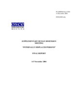 Supplementary Human Dimension Meeting on Internally Displaced Persons, 4-5 November 2004: Final Report