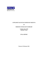 Supplementary Human Dimension Meeting on Freedom of Religion or Belief, 9-10 December 2010: Final Report