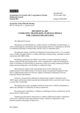 Decision No. 8/07 on combating trafficking in human beings for labour exploitation