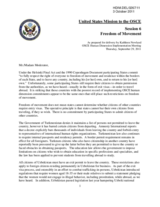 Session 6:  Freedom of Movement