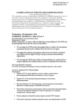 Compilation of Written Recommendations (Working Sessions 4-7)