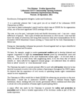 Lithuanian OSCE Chairmanship Opening Statement by Vice Minister Evaldas Ignatavičius