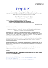 Statement by the European Federation of Centres for Research and Information on Sectarianism (FECRIS)