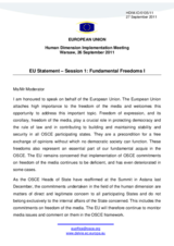 EU Statement &ndash; Session 1: Fundamental Freedoms I