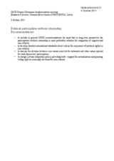 Political participation without citizenship - Recommendations