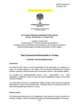The Ecumenical Patriarchate in Turkey