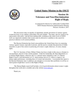 US statement at session 16 - Right of Reply