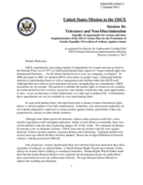 US statement at Session 16 -Tolerance and non-Discrimination