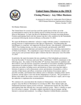 Statement by the US Delegation - Any Other Businness