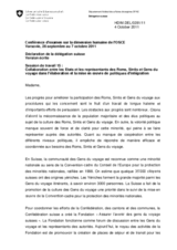 Session de travail 15 : Collaboration entre les Etats et les représentants des Roms, Sintis et Gens du voyage dans l’élaboration et la mise en œuvre de politiques d’intégration
