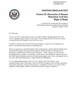 Session 10: Discussion of Human Dimension Activities - Right of Reply