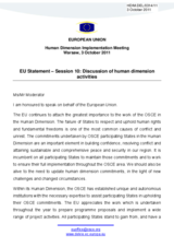EU Statement - Session 10: Discussion of human dimension activities