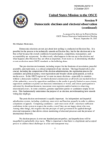 Session 9:  Democratic elections and electoral observation (continued)