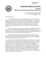 Session 8:  Democratic elections and electoral observation