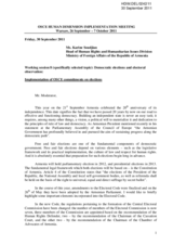 Statement by Norway for Working session 8: Democratic elections and electoral observation