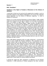 Violations of the Right to Freedom of Movement of the citizens of Abkhazia