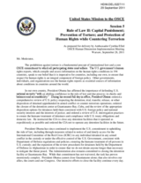 Session 5:  Rule of Law II: Capital Punishment; Prevention of Torture; and Protection of Human Rights while Countering Terrorism