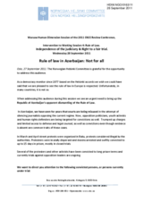 Rule of law in Azerbaijan: Not for all