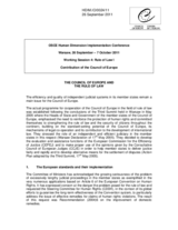 Council of Europe and the Rule of Law