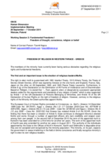 Freedom of Religion in Western Thrace - Greece