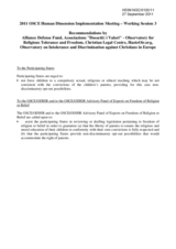 Joint Recommendations by several NGOs