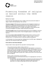 Promoting freedom of religion or belief within the OSCE region