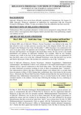 Religious Freedom Concerns in Turkmenistan