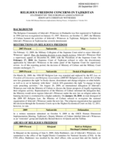 Religious Freedom Concerns in Tajikistan