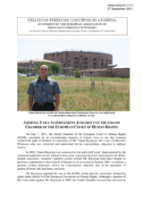 Religious Freedom Concerns in Armenia