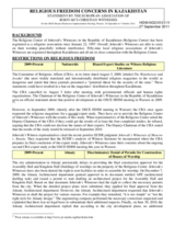 Religious Freedom Concerns in Kazakhstan