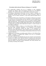 The incident with the Jehowa Witnesses in Bourgas on 17 April 2011