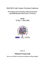 Address by Michael Georg Link at the 2016 OSCE-wide Counter-Terrorism Conference