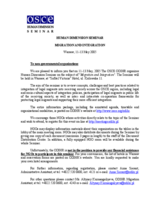 Human Dimension Seminar on Migration and Integration, 11-13 May 2005: Information for NGOs