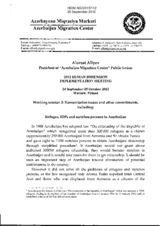 Refuges, IDPs and stateless persons in Azerbaijan