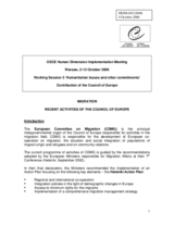 Information on recent activities in the field of migration