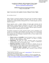 Statement - 'Spain: Concerns due to the Legislative Erosion of Migrant Workers&rsquo; Rights'