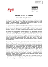 Statement by Drs. Ed van Thijn on human rights of irregular migrants