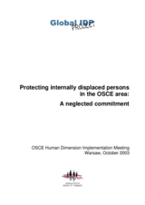 Norwegian Refugee Council report 'Protecting internally displaced persons in the OSCE area: A neglected commitment'